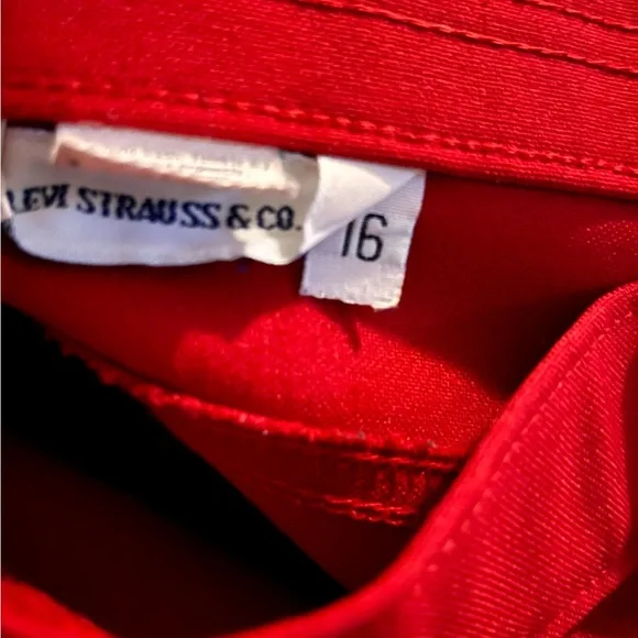 Vintage 1980's Levi's Red Polyester High Waisted Pants - Picture 4 of 6